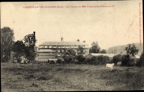 Postcard Corneville les Cloches Eure, La Filature by MM Cléris senior, Houzard et Cie