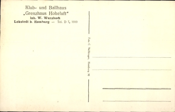 Postcard Hamburg Eimsbüttel Lokstedt, Clubhouse and Ballhouse Grenzhaus Hoheluft