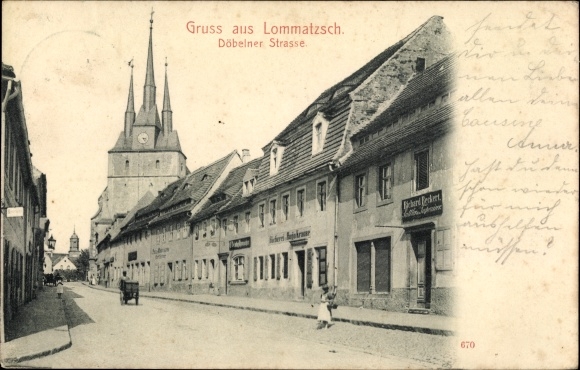 Ak Lommatzsch in Sachsen, Döbelner Straße