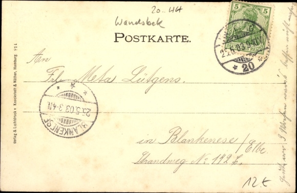 PC Hamburg Wandsbek Poppenbüttel, building and garden, rowing boat, people