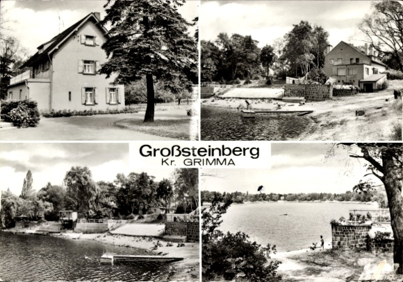 Ak Großsteinberg Parthenstein in Sachsen, Strand, Gasthof