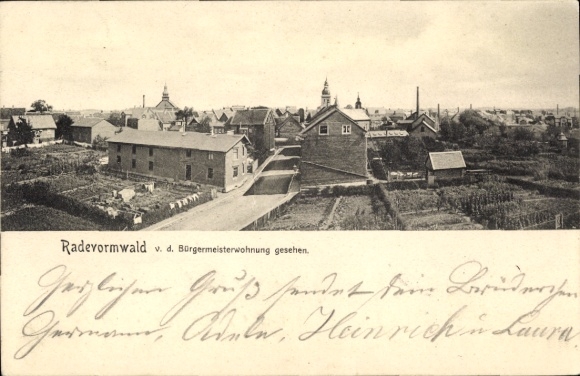 Postcard Radevormwald Bergisches Land, city seen from the mayor's apartment