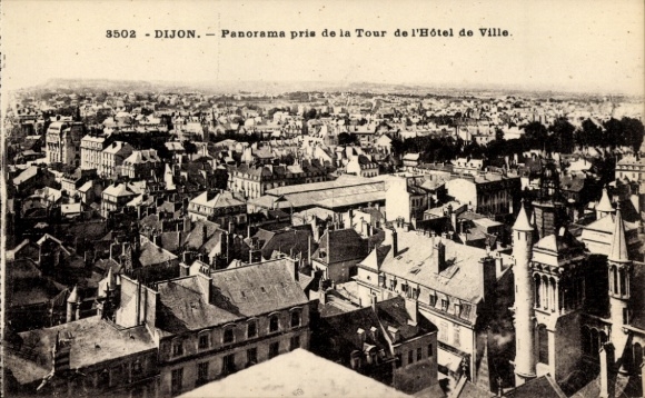 KP Dijon Côte d'Or, panorama widoku z Tour de l'Hôtel de Ville