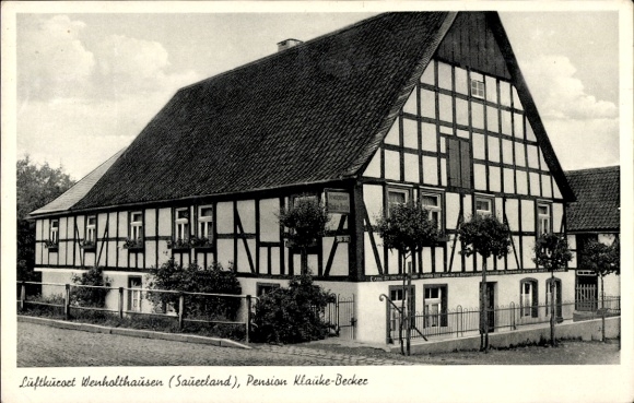 Postcard Wenholthausen Eslohe in Sauerland, Pension Klauke Becker