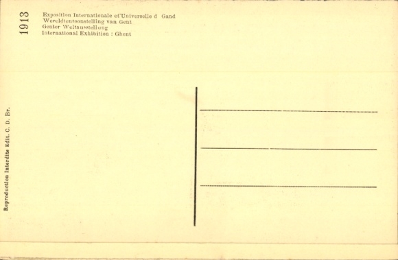 Postcard Gand Gent East Flanders, Avenue des Nations, German and French sections, Exposition 1913