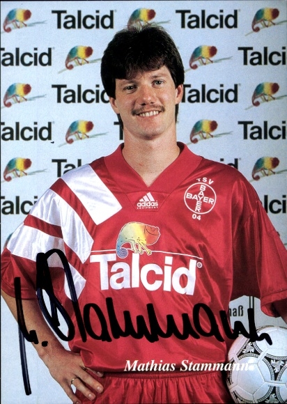 Autogrammkarte Fußballer Matthias Stammann, Bayer 04 Leverkusen, Autogramm