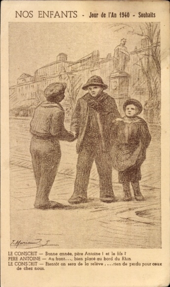 Artysta CPA Mariaud, Nos Enfants, Jour de l'An 1940, Souhaits