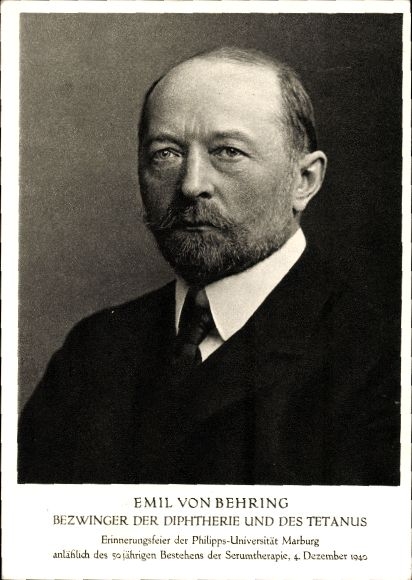 Postcard Marburg an der Lahn, Emil von Behring, conqueror of diphtheria and tetanus, memorial service