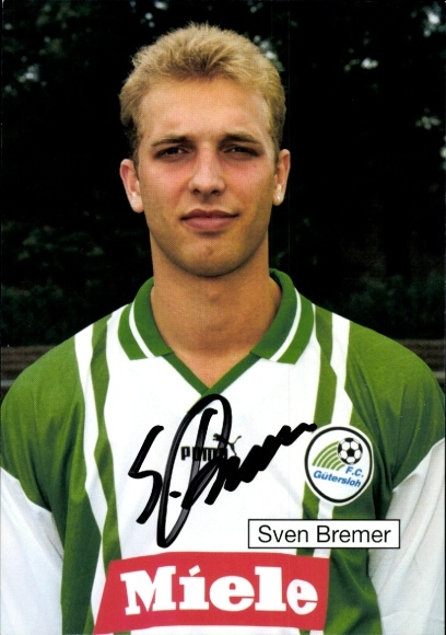 Autogrammkarte Fußballer Sven Bremer, FC Gütersloh, Autogramm