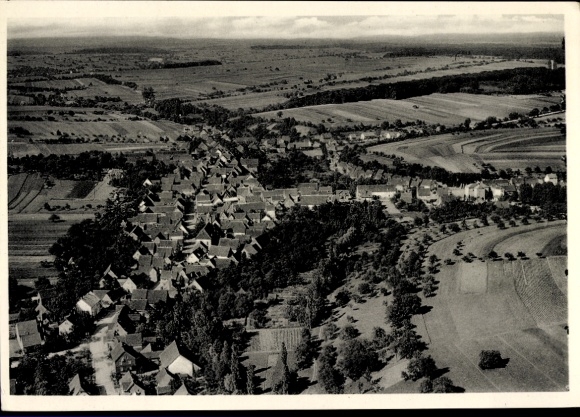 Postcard Kirchardt in Baden, aerial photograph
