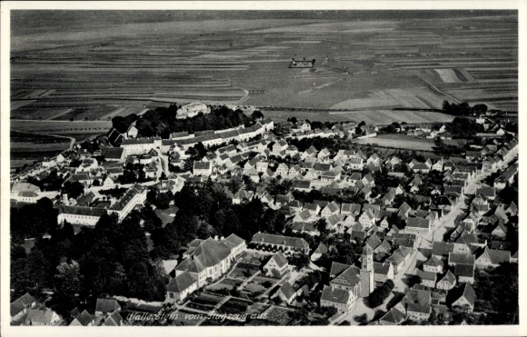 Postcard Wallerstein in Swabia, aerial photograph