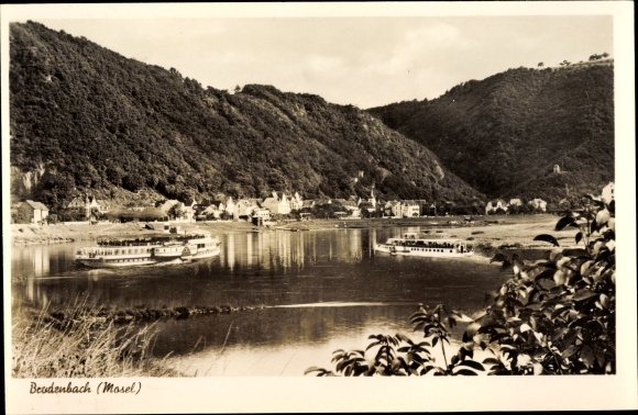 Postcard Brodenbach on the Terrassenmosel, Moselle lot, saloon steamer