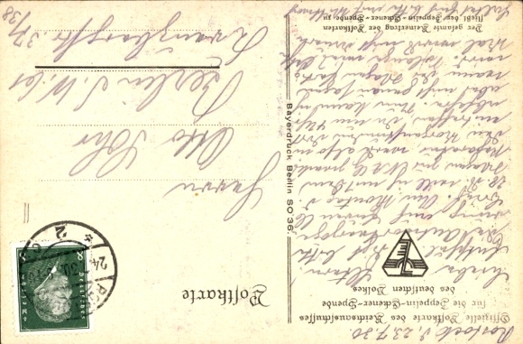 Artist Postcard Amtsberg, Otto, A German Zeppelin, Eckener donation, airship, industrial facilities