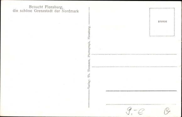 Postcard Flensburg in Schleswig Holstein, on the border, guard