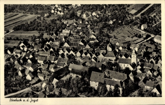 Postcard Dörzbach an der Jagst Württemberg, aerial photograph