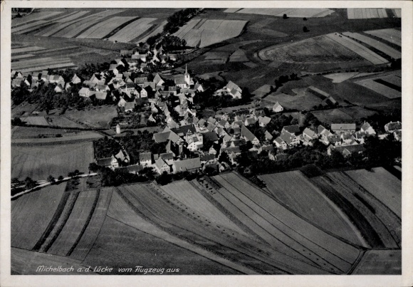 Ak Michelbach an der Lücke Wallhausen in Württemberg, Fliegeraufnahme