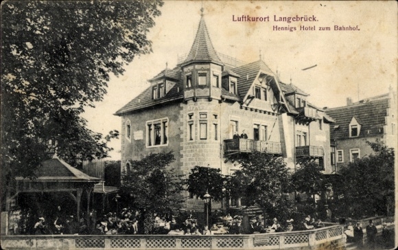 Ak Dresden Langebrück, Hennigs Hotel naar het treinstation
