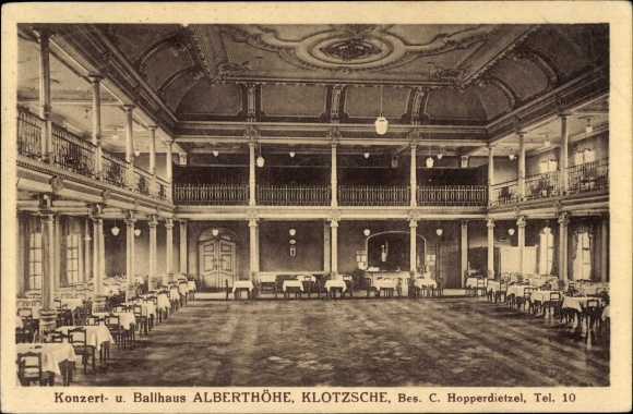 Postcard Dresden Klotzsche, concert and ballroom Alberthöhe