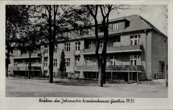 KP Genthin na Kanale Łaby Haweli, nowy budynek szpitala Johanniter, 1935