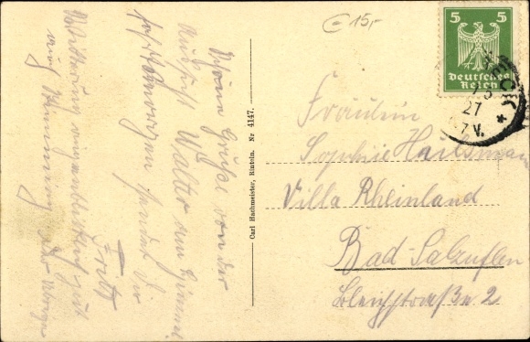 Postcard Obernkirchen in the Schaumburg district, Gasthaus zum Bückeberge by Philipp Walter