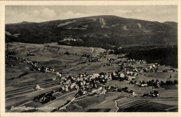 Ak Bischofsgrün im Fichtelgebirge, Fliegeraufnahme