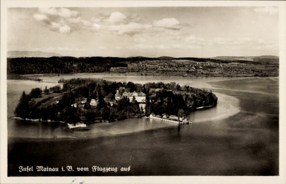 Ak-eiland Mainau in het Bodenmeer, luchtfoto