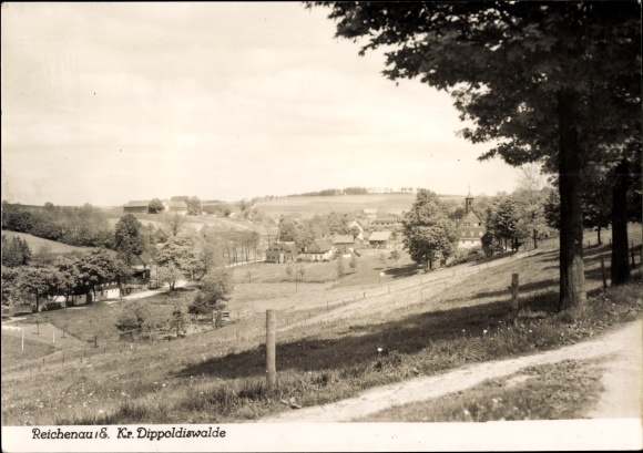 Postcard Reichenau in the Ore Mountains, panorama