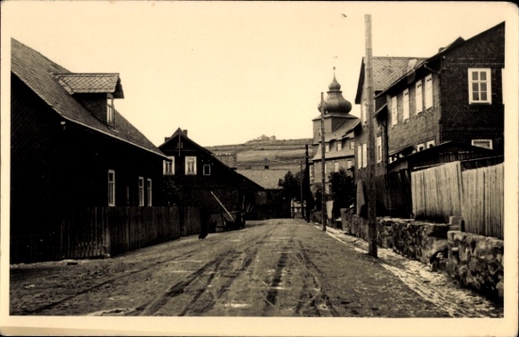 Postcard Schnett Masserberg in Thuringia, street section