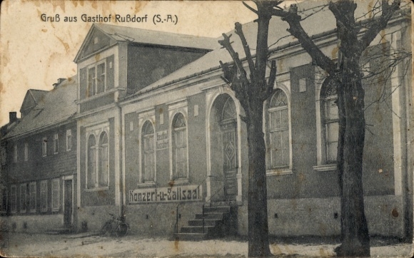 Postcard Rußdorf Hilbersdorf in Thuringia, Gasthof Rußdorf, concert, ball and garden establishment