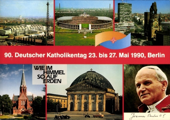 PC 90th German Catholic Congress, 1990, portrait of Pope John Paul II