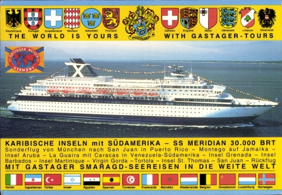 KP SS Meridian, Gastager Emerald Sea Cruises, Statek wycieczkowy, Herb