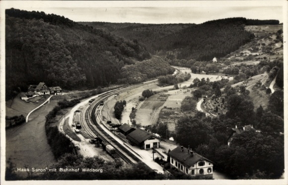 Ak Wildberg im Schwarzwald Württemberg, Gesamtansicht, Bahnhof