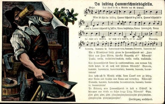 30 individual song cards, Anton Günther
