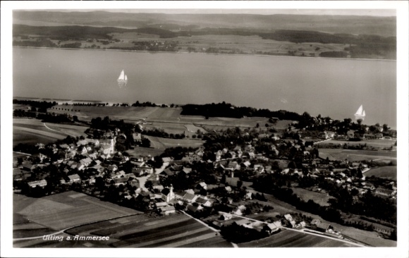 Ak Utting am Ammersee Oberbayern, Fliegeraufnahme