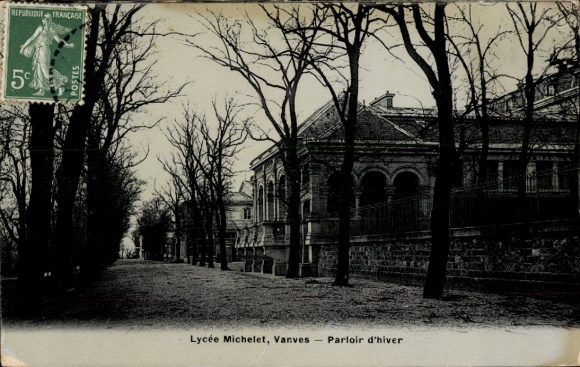 Postcard Vanves Hauts de Seine, Lycée Michelet, Parloir d'hiver