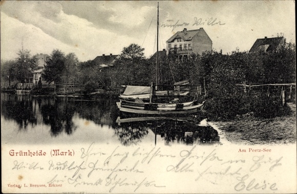 Ak Grünheide in der Mark, Am Peetzsee, Boote