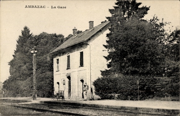 CPA Ambazac Haute Vienne, Gare