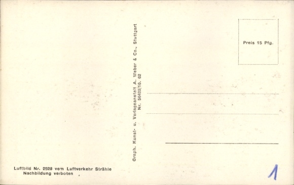 Postcard Stetten am kalten Markt, Lager Heuberg, aerial photograph