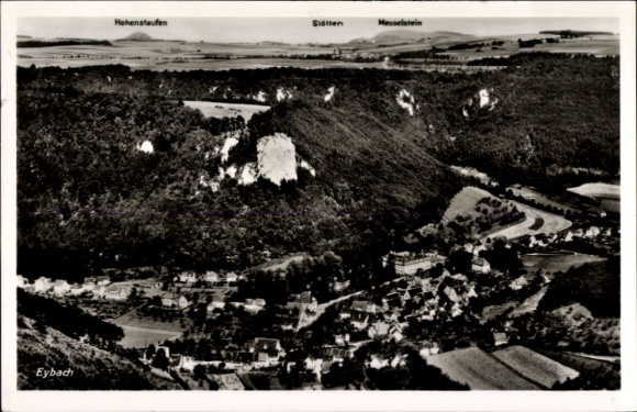 Postcard Eybach Geislingen an der Steige, Hohenstaufen, sites, Messelstein, view of the village of Eybach