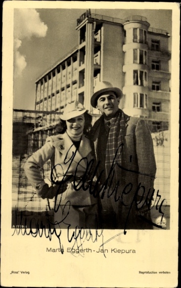 Postcard actor Jan Kiepura, actress Marta Eggerth, portrait, Ross Verlag A 1199 1
