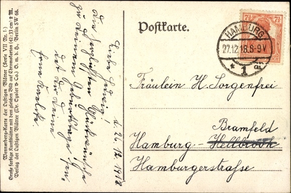 Artist PC Wennerberg, Bruno, victory message, woman with letter