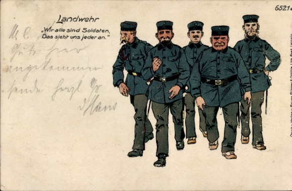 Chromo-Litho Landwehr, We are all soldiers, everyone can see that
