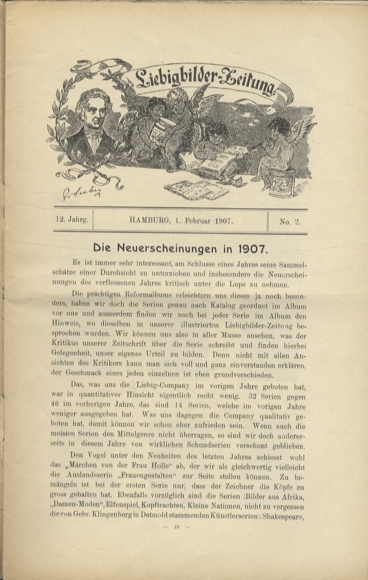 Liebig pictures newspaper advertising Dreser issue 2, volume 12, 1907
