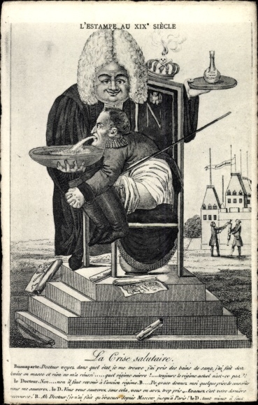 Artist Postcard Caricature de la premiere restoration, Napoleon on the toilet