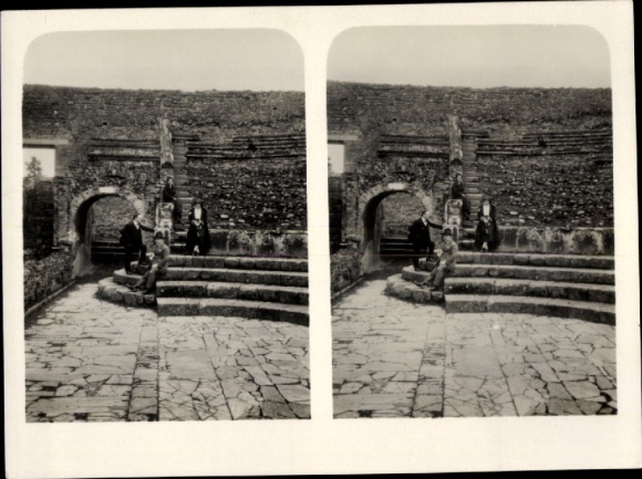 Stereo photo Pompeii Campania, Small Theater