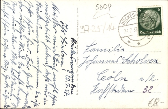 Postcard Hückeswagen in the Oberberg district, facilities on the Schlossberg