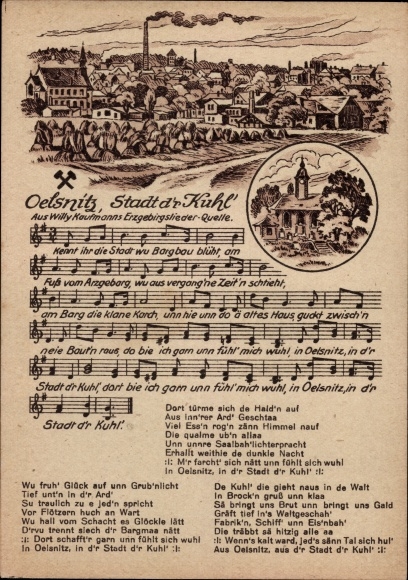 Lied Ak Oelsnitz Erzgebirge, Stadt d'r Kuhl' von Willy Kaufmann