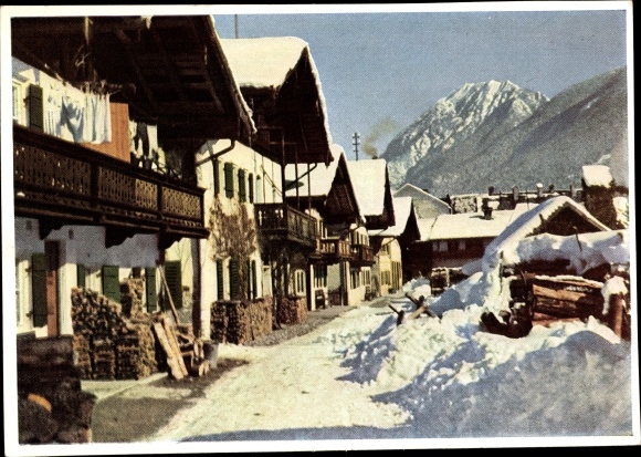 Postcard Karlstein Bad Reichenhall in Oberbayern, sunny day, winter