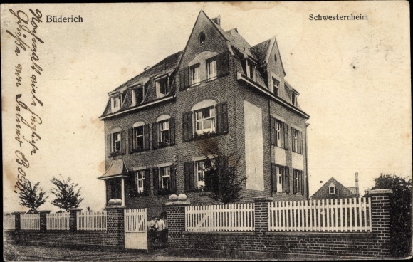 Postcard Büderich Meerbusch on the Lower Rhine, nursing home
