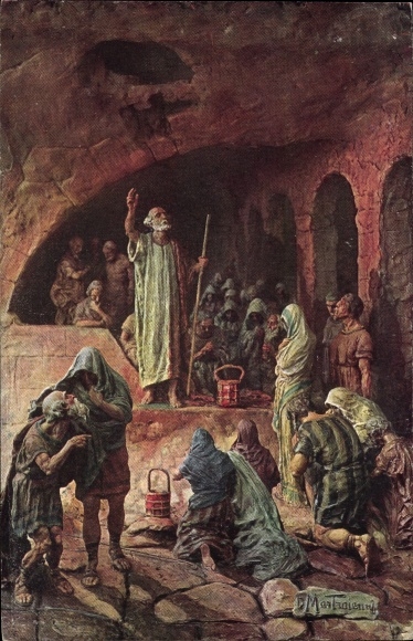 Artist Postcard Mastroianni, Domenico, scene from Quo Vadis, Im Ostrianum